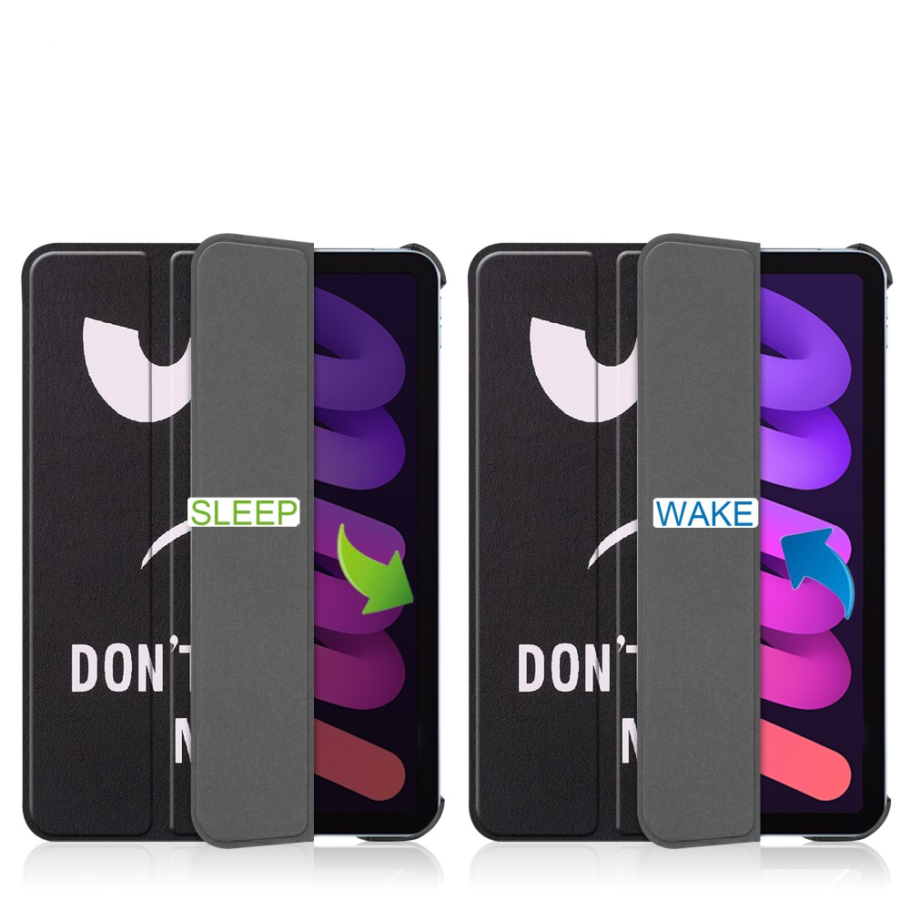 iPad Mini 7 (2024) / Mini 6 (2021) Leder Tasche Smart Cover Schutzhülle - Don't Touch Me