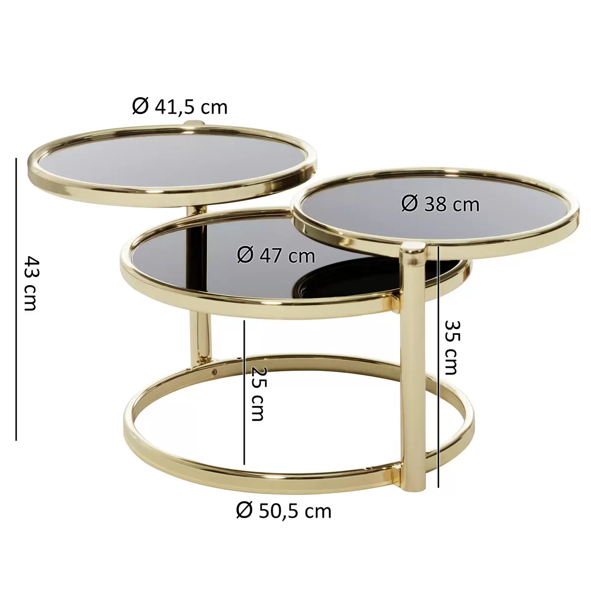 Couchtisch Paradas gold,schwarz