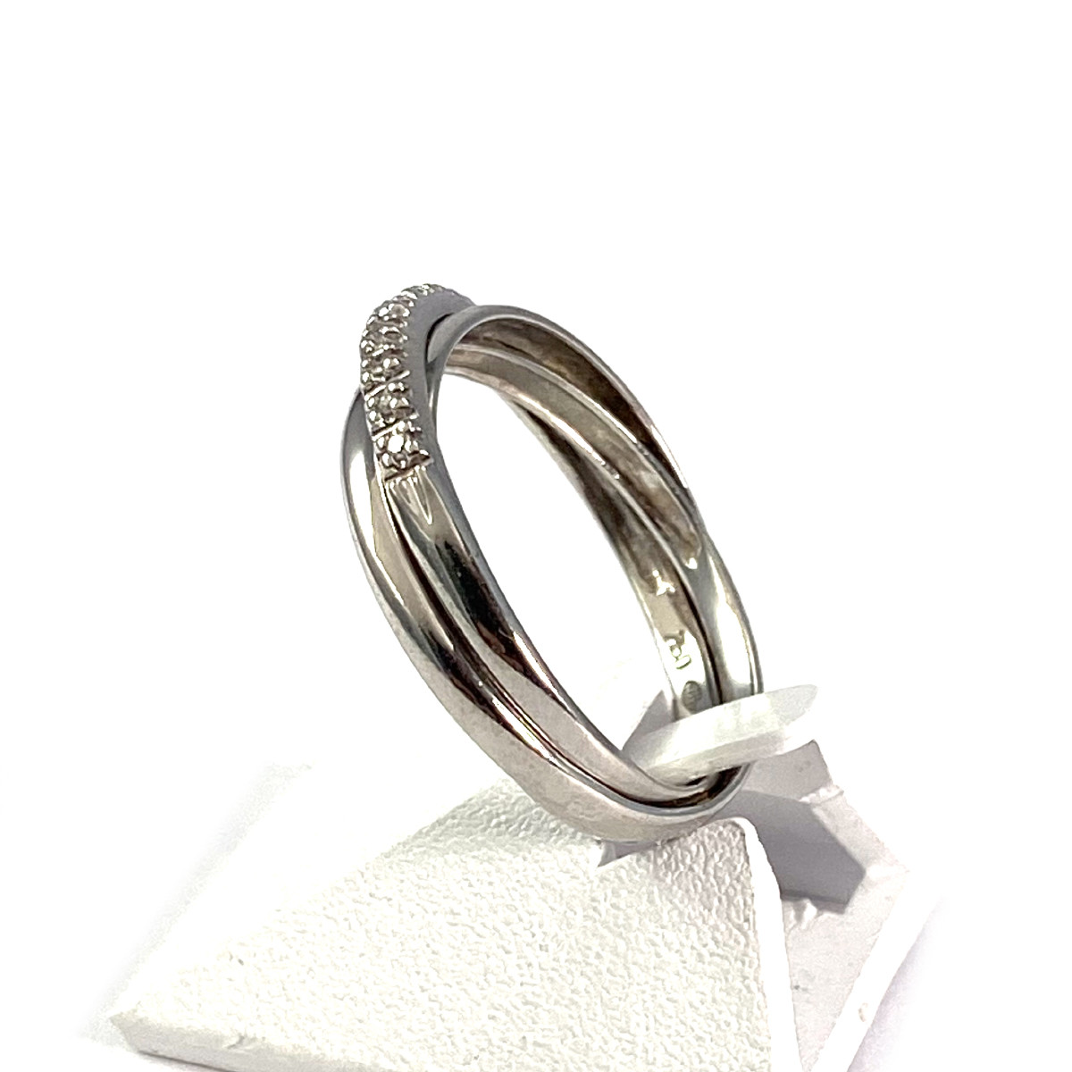 Bague d'occasion or blanc 750 diamants