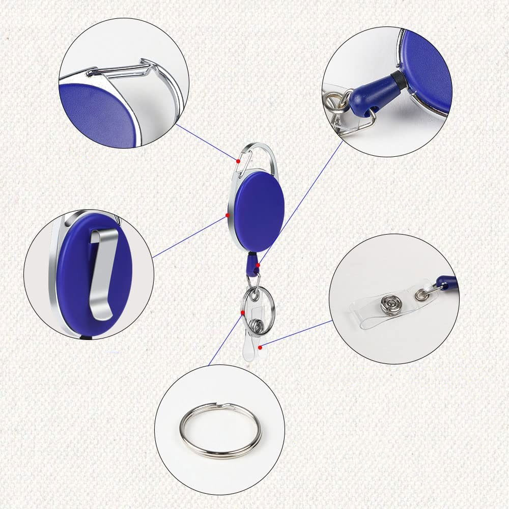 Anti-Lost Key-Bak Schlüsselanhänger mit Gürtelclip   Kartenhalter   Schlüsselring - Schwarz