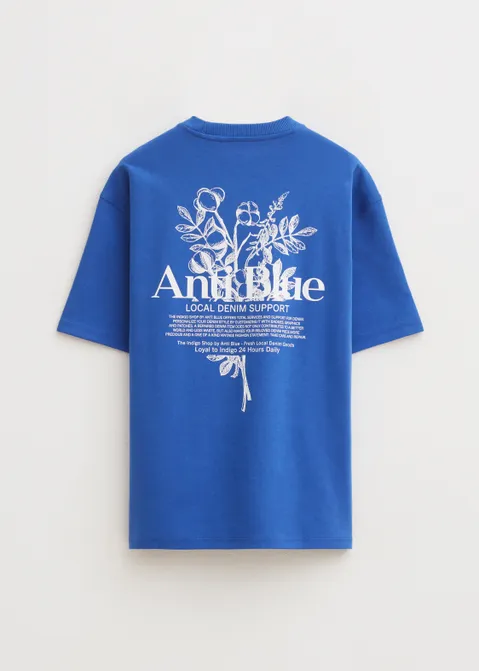 T-shirt met print local support blauw (BLW.K)