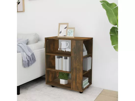 Armoire roulante Chêne fumé 60x35x75 cm Bois d'ingénierie