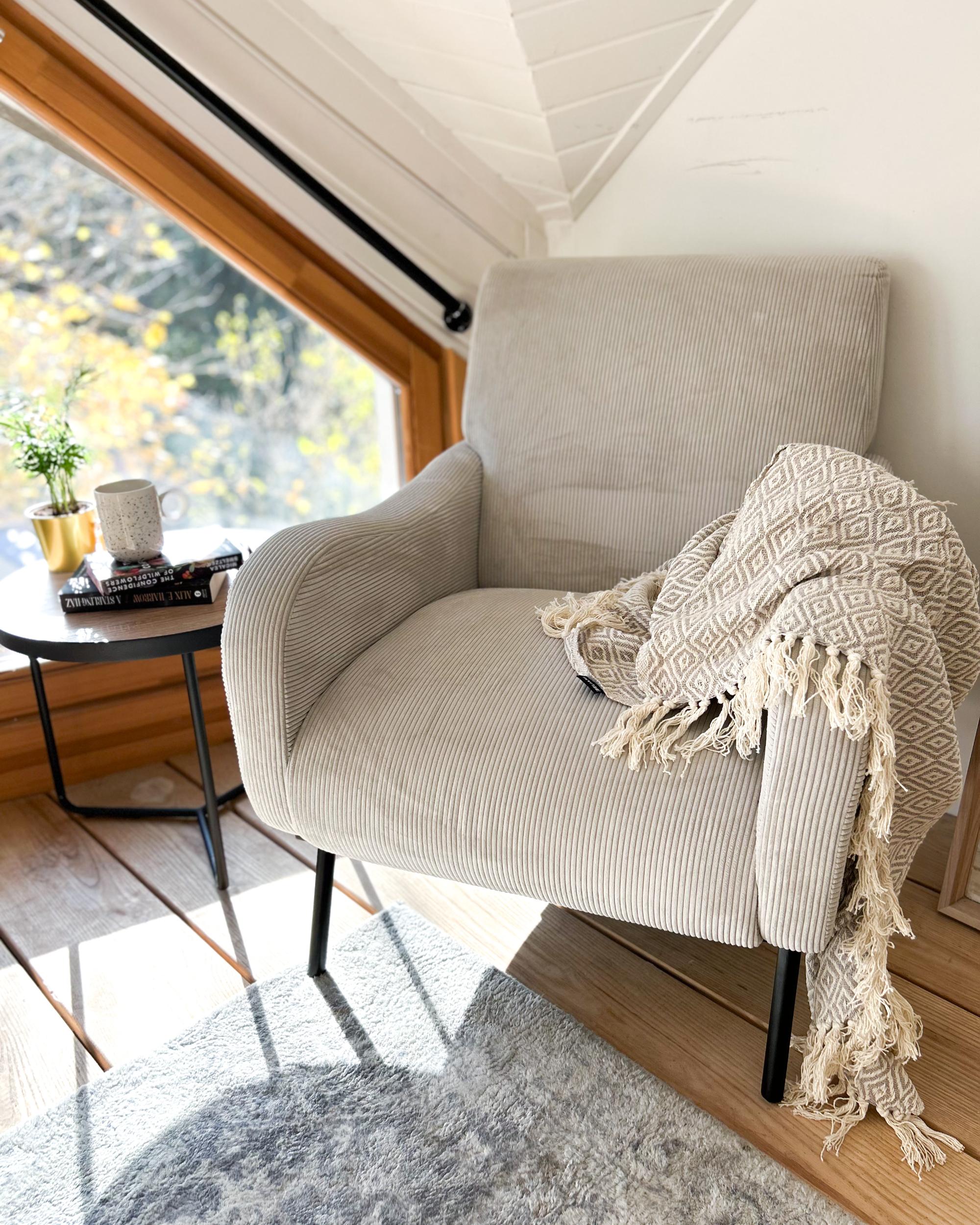 Fauteuil ALMIND Corduroy Lichtgrijs