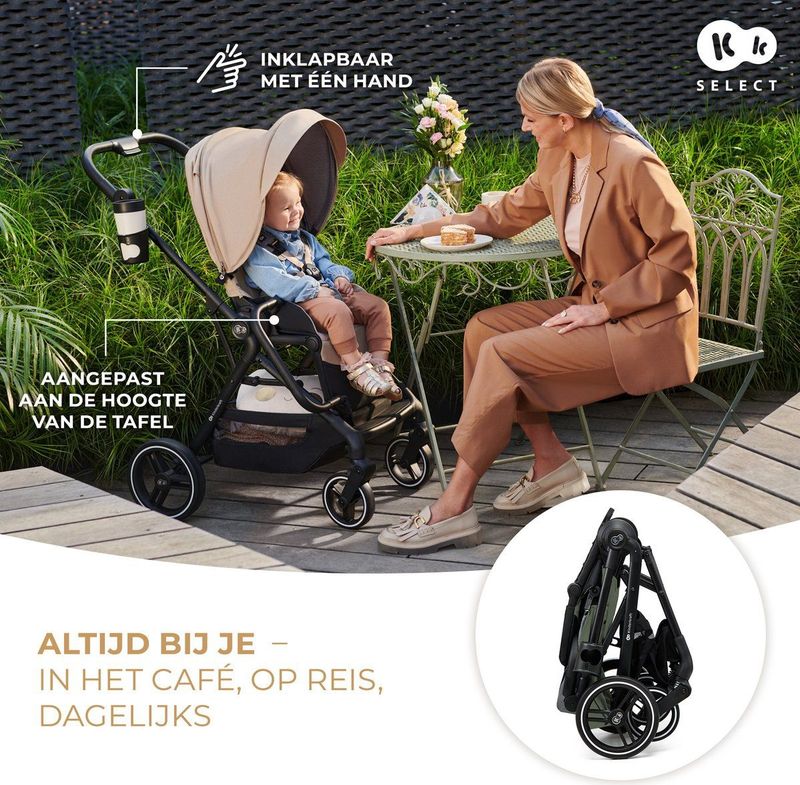 Kinderkraft YOXI - 2-in-1 Kinderwagen - Geschikt van geboorte tot 27 kg - Opvouwbaar en lichtgewicht
