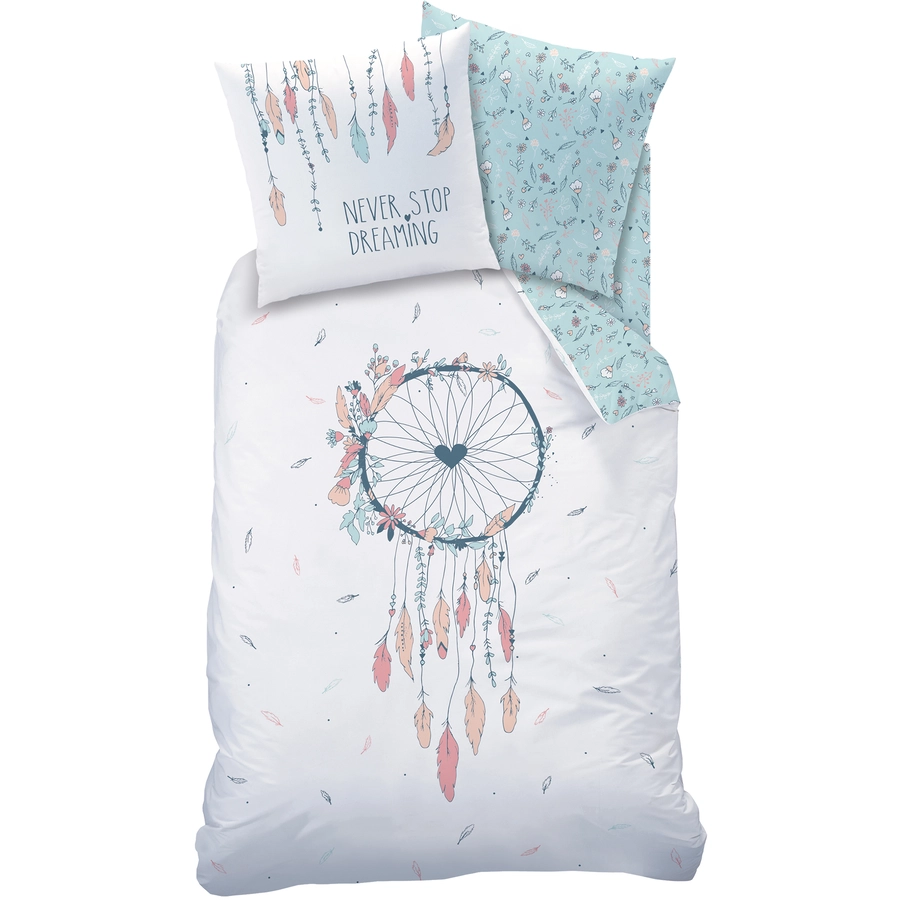 MTOnlinehandel Bettwäsche Traumfänger Kinder-Bettwäsche für Mädchen, Renforce, 80x80 + 135x200 Traumfänger Dreamcatcher