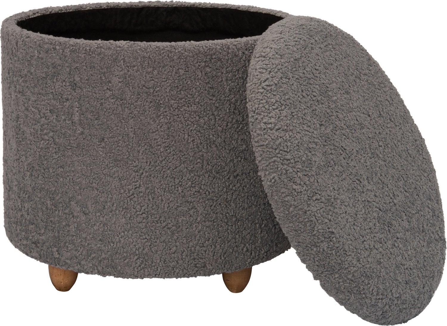 Intratuin poef met opbergruimte Onne lichtgrijs D 50 H 45 cm
