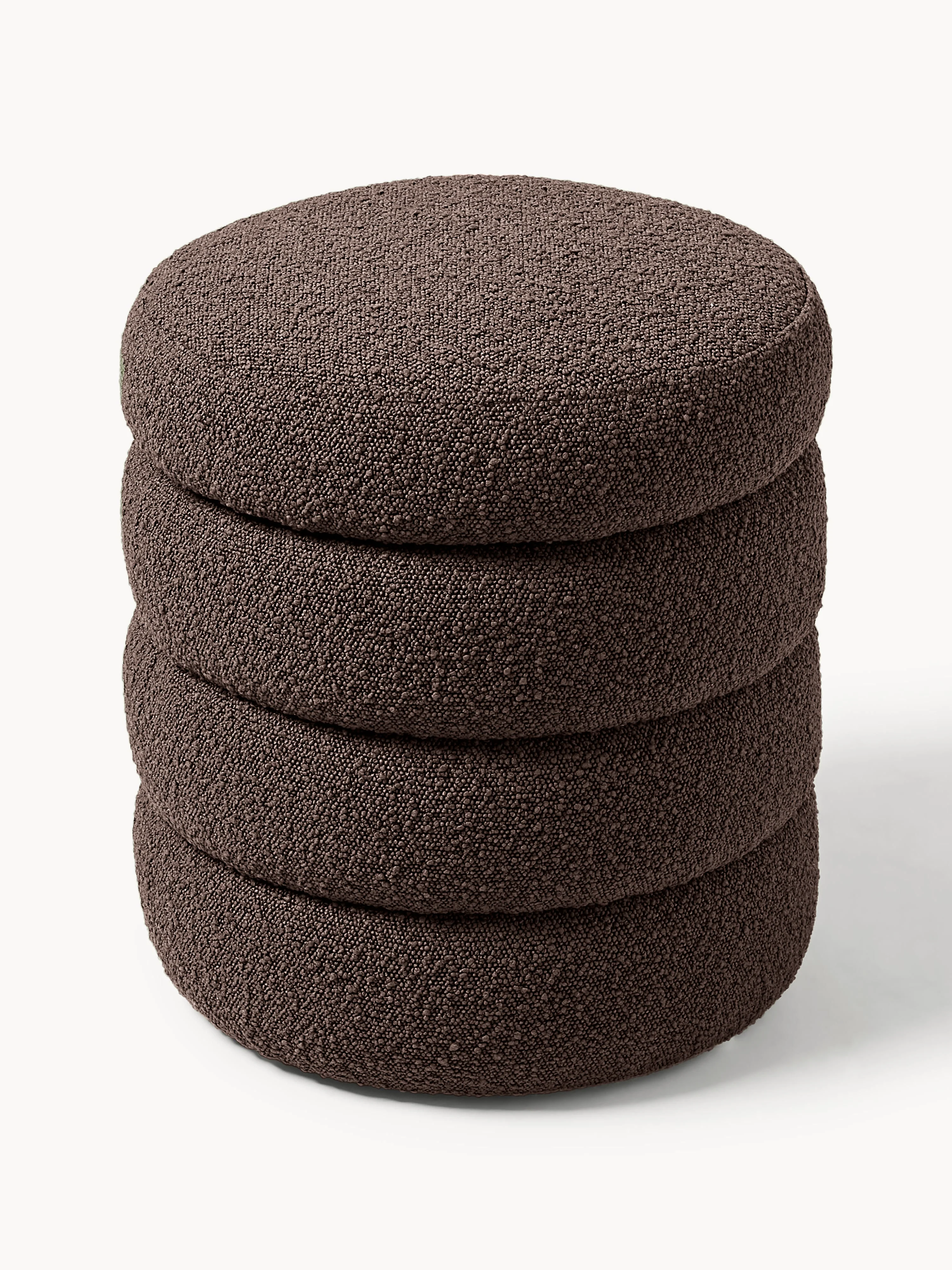 Bouclé poef Alto met opbergruimte