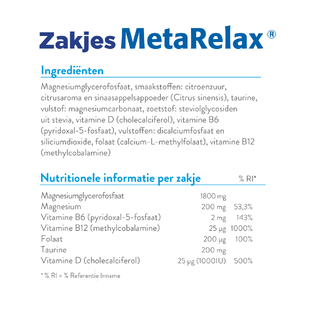 Metagenics MetaRelax Zakjes Citroen Smaak 20ZK