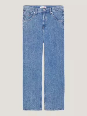 Calça jeans Aiden Baggy com costura desbotada
