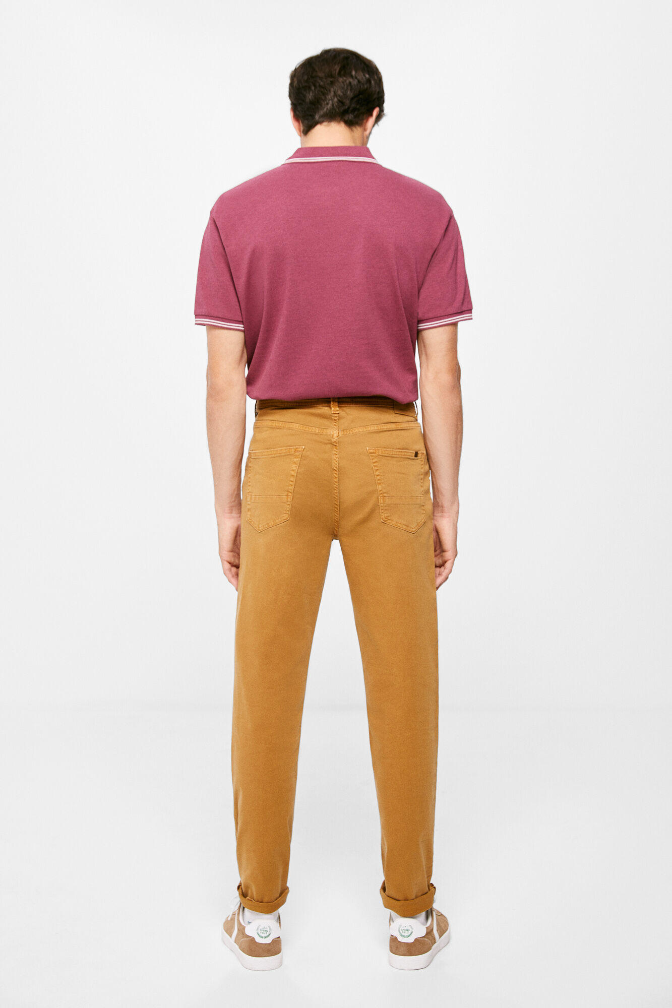 Calça de cinco bolsos com lavagem slim-fit