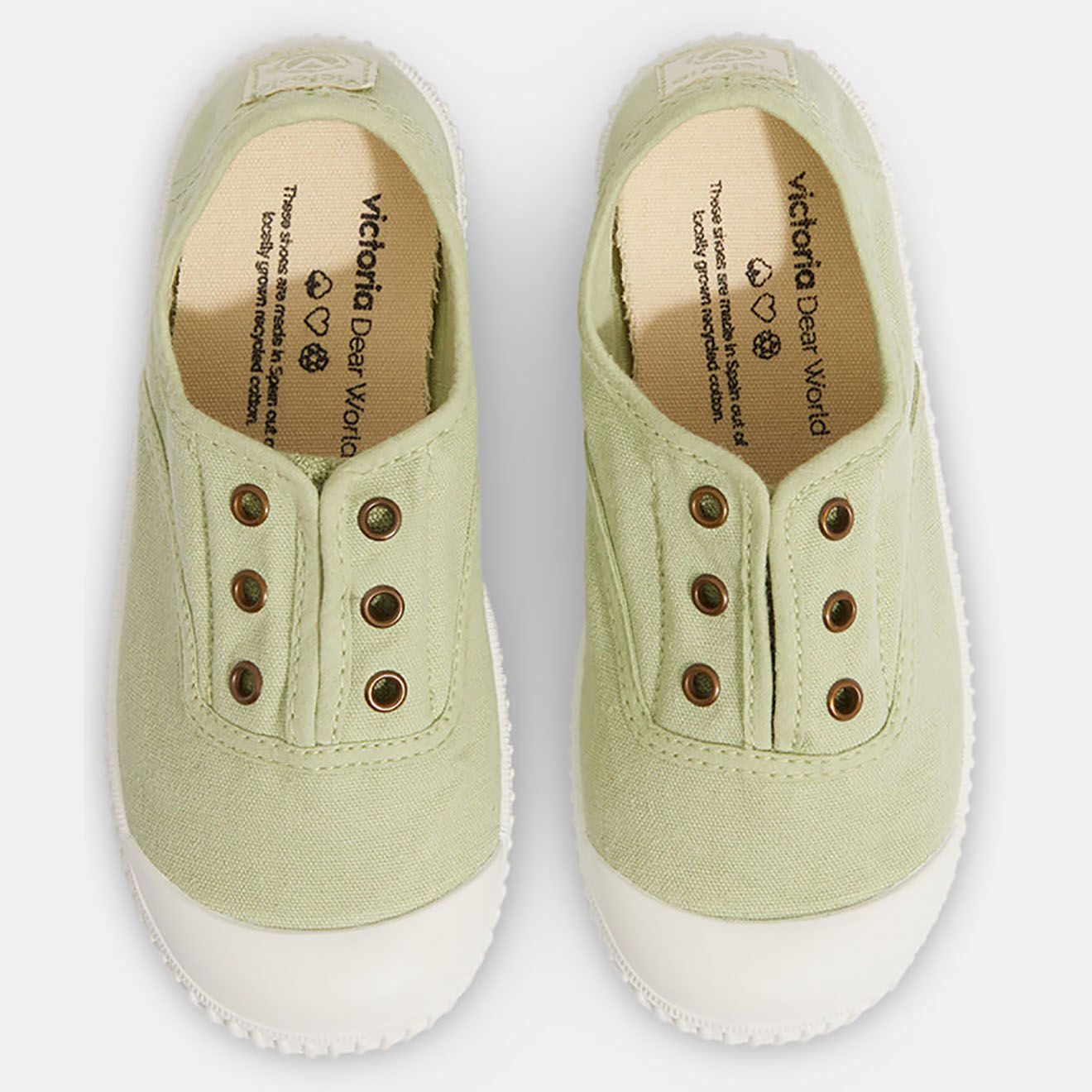 Victoria Baskets en Toile biologique vert clair