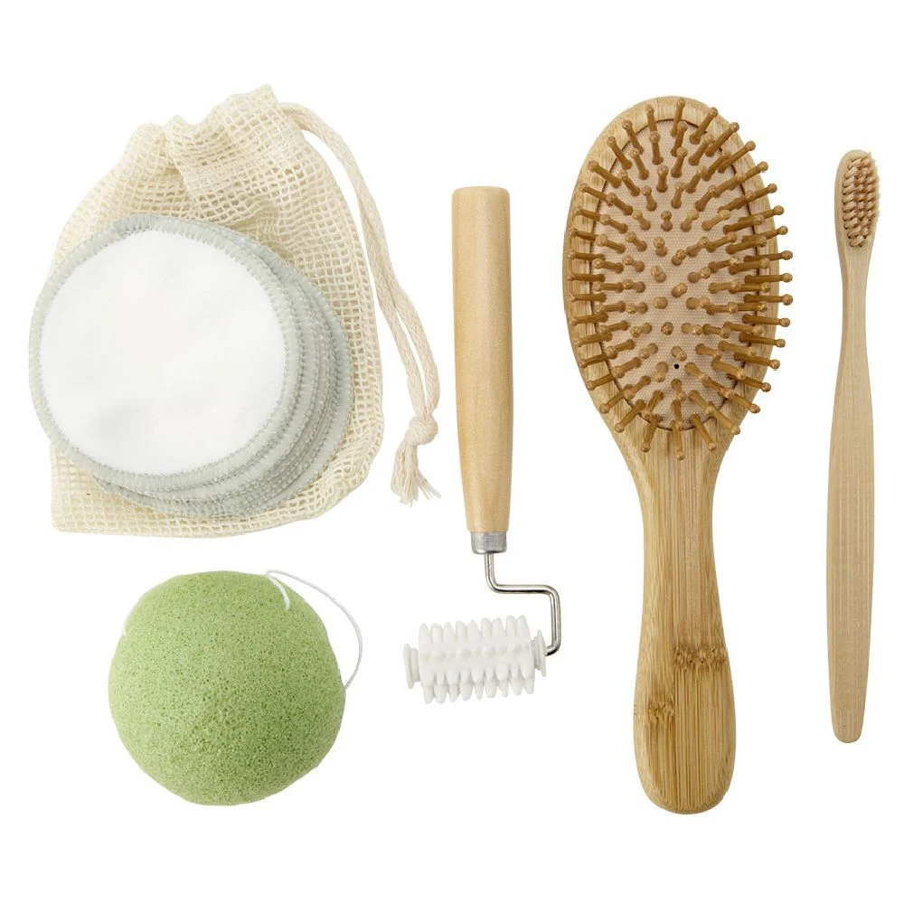 Coffret salle de bain en bambou 6 pièces
