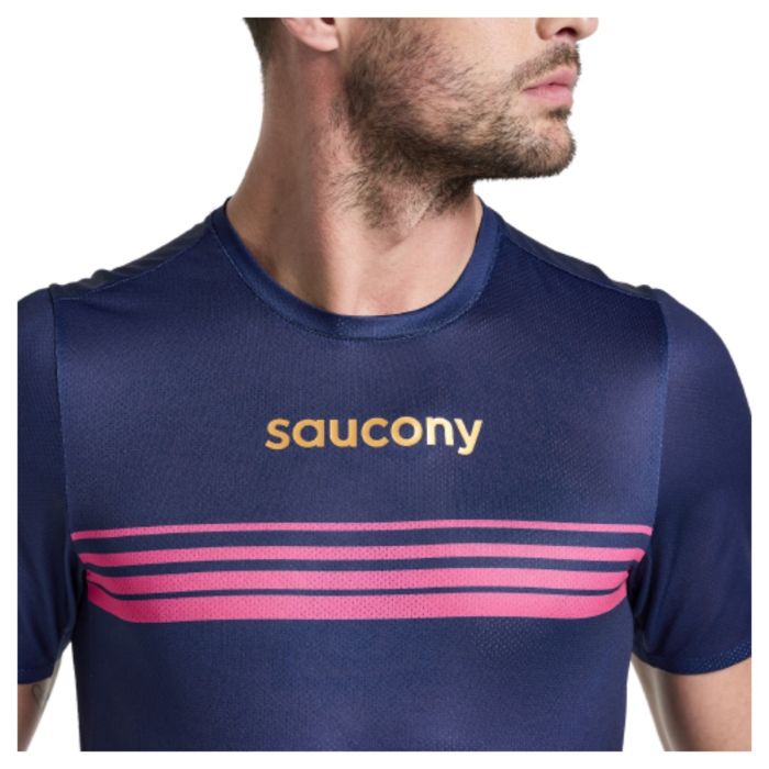 Saucony Herre T-shirts Elite Short Sleeve Blå