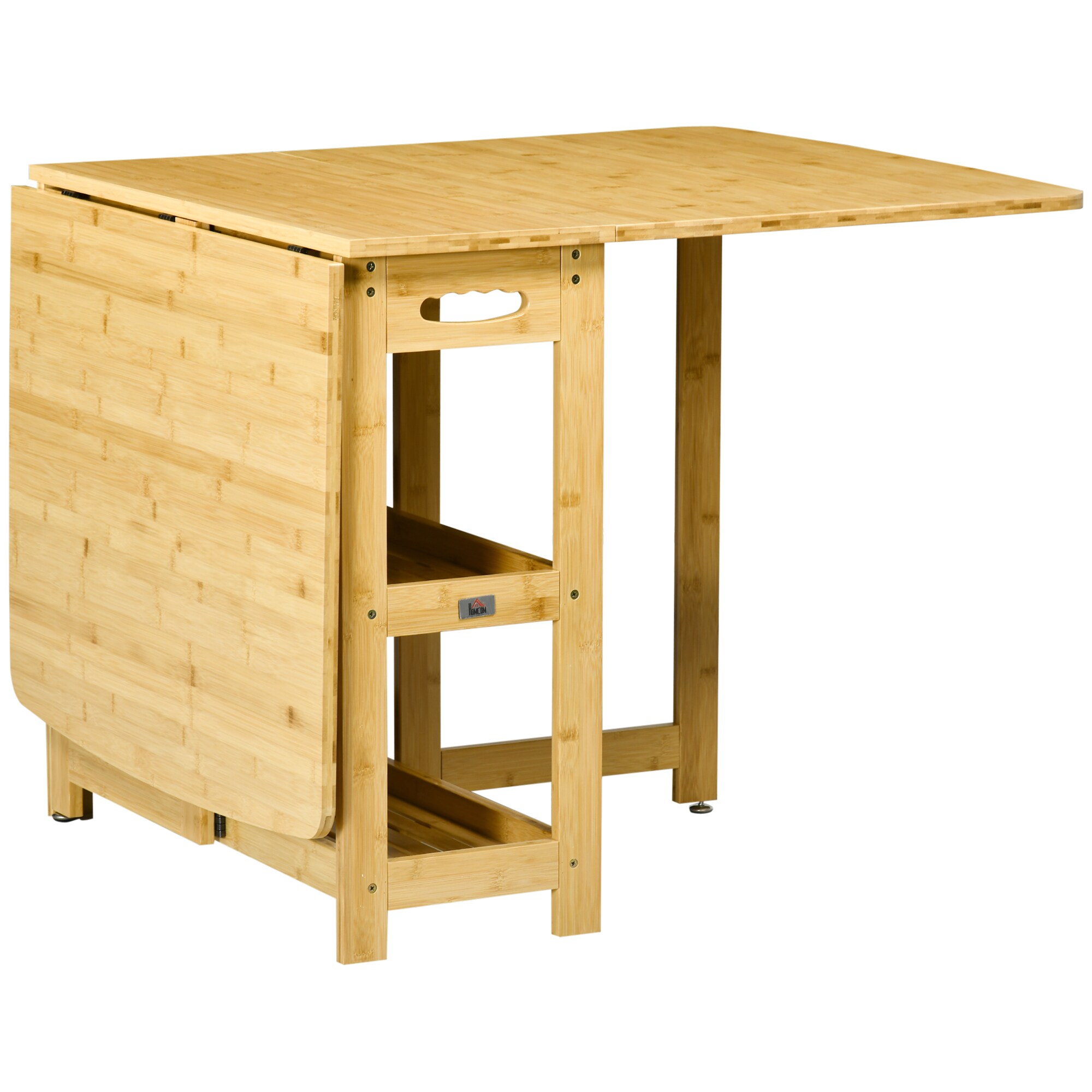 HOMCOM Klapptisch mit Ablagefächer natur 149,5L x 80B x 73,5H cm