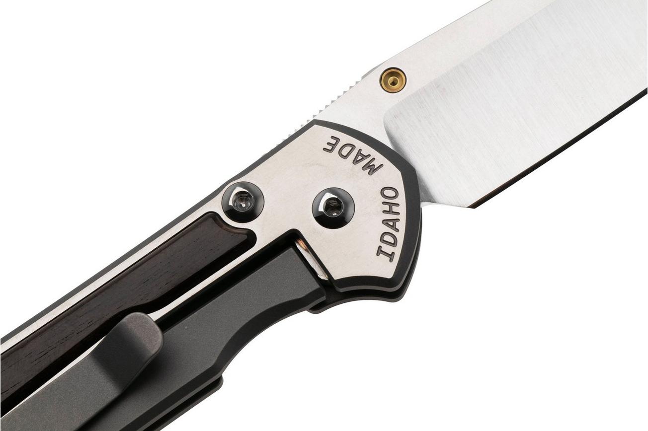 Chris Reeve Small Sebenza 31 S31-1636, Satin CPM MagnaCut, Polished Titanium, Macassar Ebony Inlay zakmes