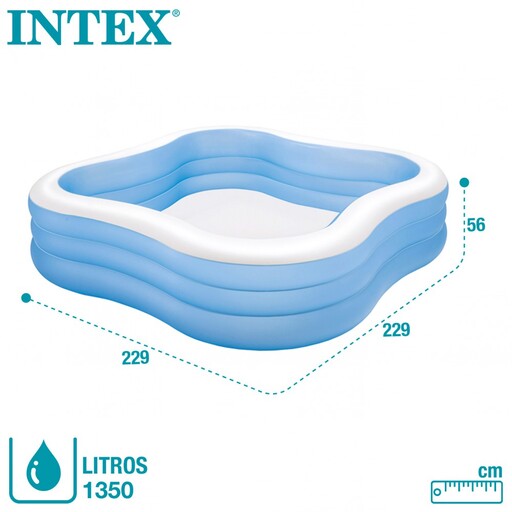 Piscina quadrada inflável Intex 229x229x56 cm - 1.250 litros