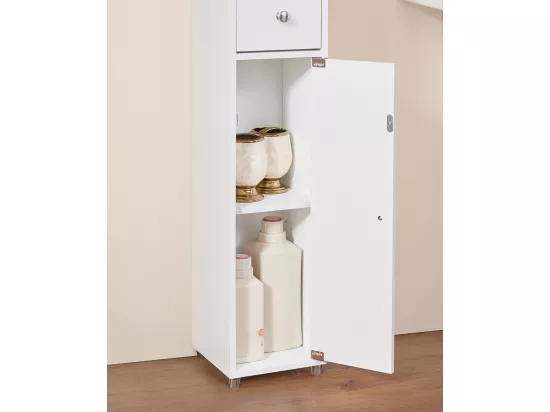 Meuble de Rangement Salle d Bain Meuble Colonne Armoire,L20xP20xH180cm, BZR34-W