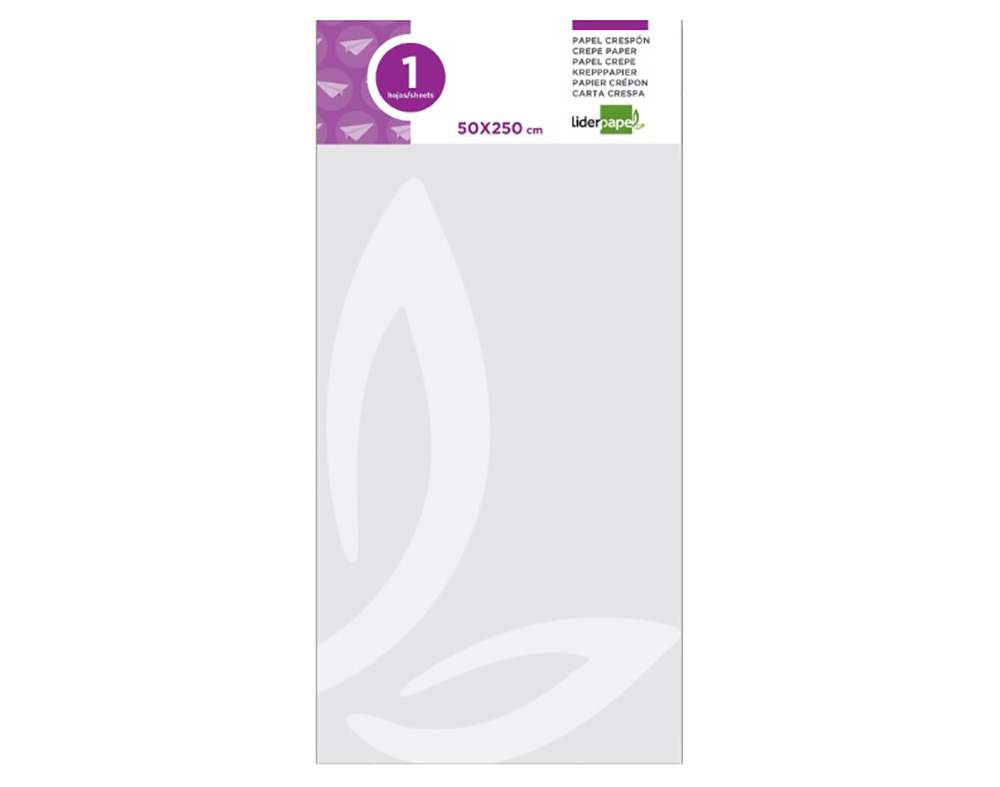 PAPEL CREPE LIDERPAPEL BRANCO CLÁSSICO 50X250CM
