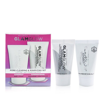 Glamglow Conjunto de limpeza e minimização de poros: Supermud Clearing Treatment 15g   Superwatergel Moisturizer 15ml 2pcs
