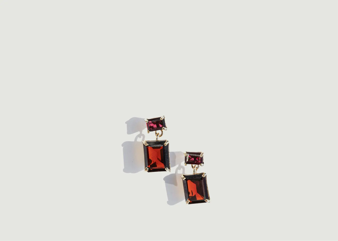 Boucles d'oreilles pendantes grenat Gem Drops FARIS