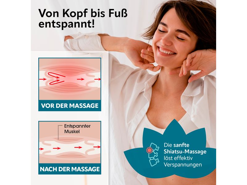 VITALmaxx Nacken-Massagekissen 12 V, Schwarz Shiatsu-Massagegerät