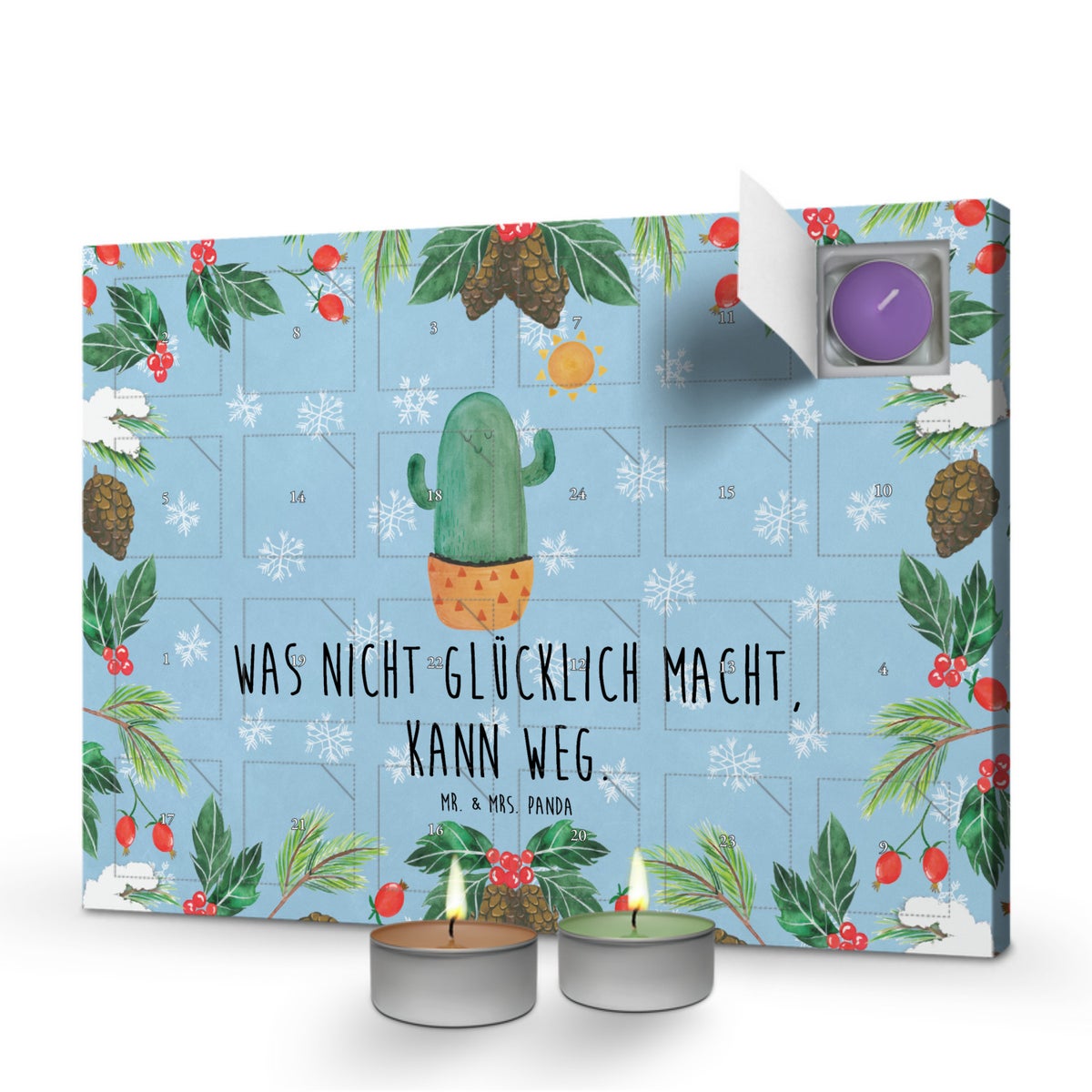 Mr. & Mrs. Panda Geurkaars Adventskalender Cactus Zon - Pastelblauw