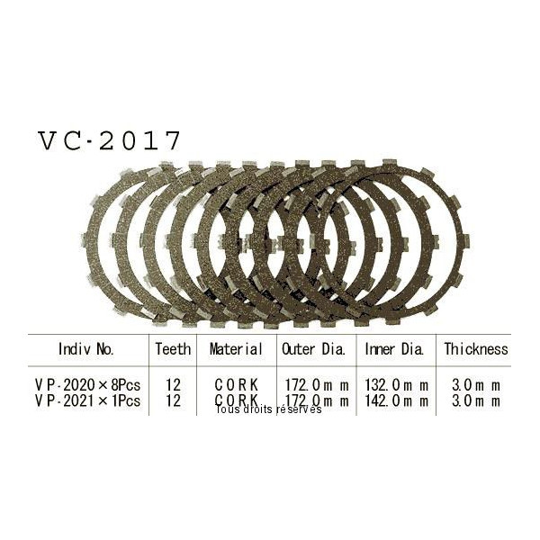 Kyoto - Disques garnis d'embrayage VC2017