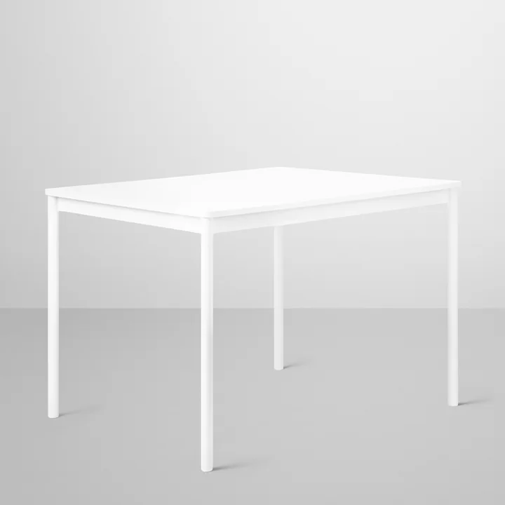 Muuto - Base Table 140 x 80 cm, weiss / Sperrholzkante