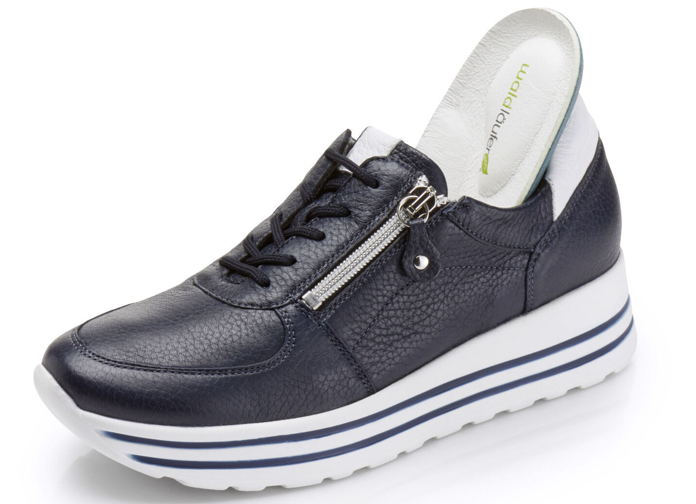 Waldläufer, bequeme Damen-Sneaker, Weite H, mit herausnehmbarem Fussbett