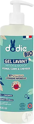 Dodie Bébé Gel Lavant 3en1 Visage Corps Et Cheveux Bio Peaux Sensibles 400ml