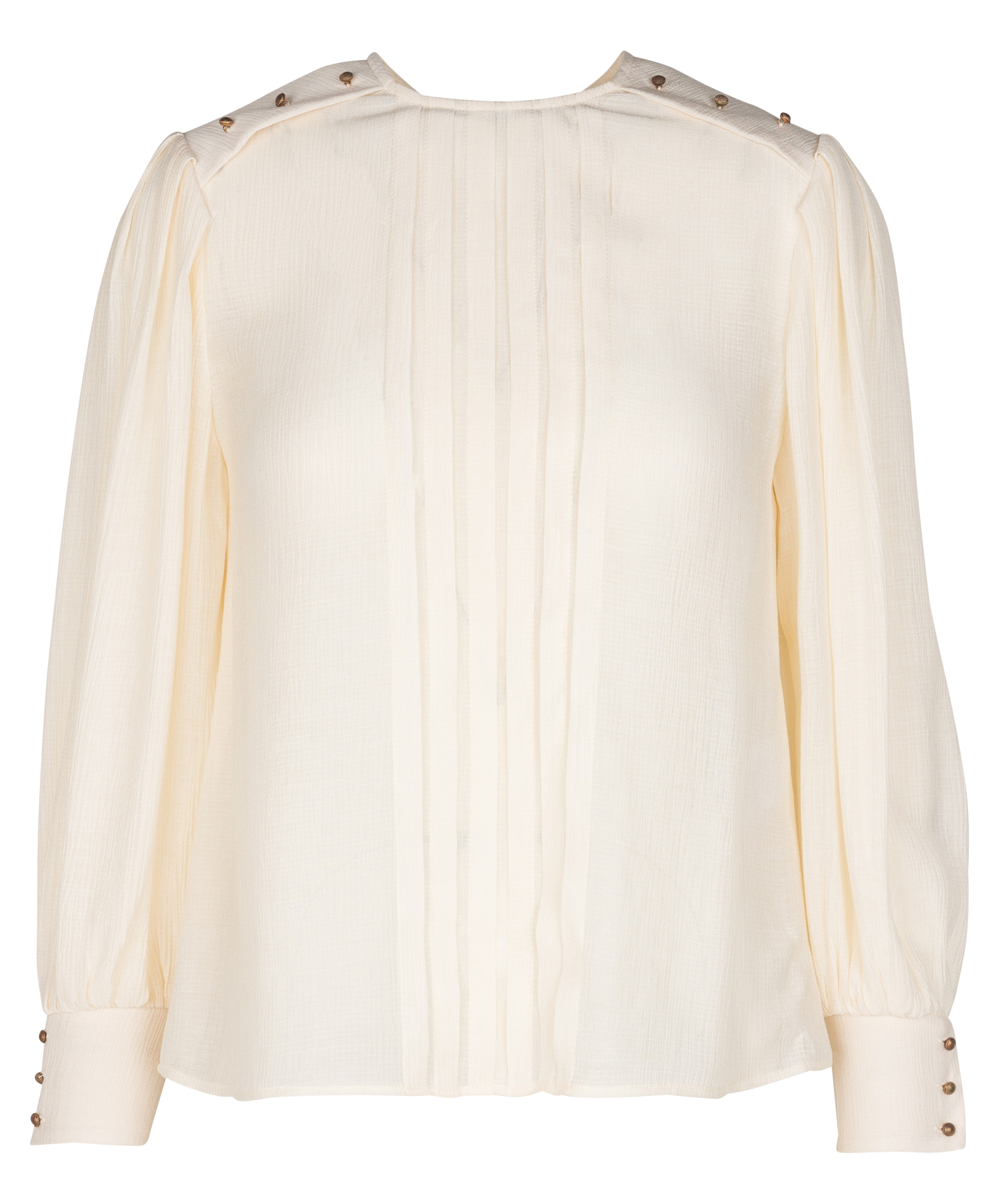 DAISY B - Blouse col rond plissée | Beige