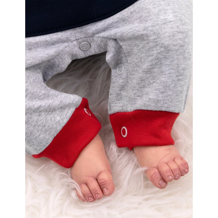 Baby Sweets Overall I love Mama & Papa grau navy