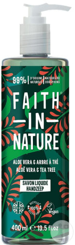 Faith In Nature Savon Liquide Mains Aloe Vera Et Arbre À Thé Flacon Pompe 400ml