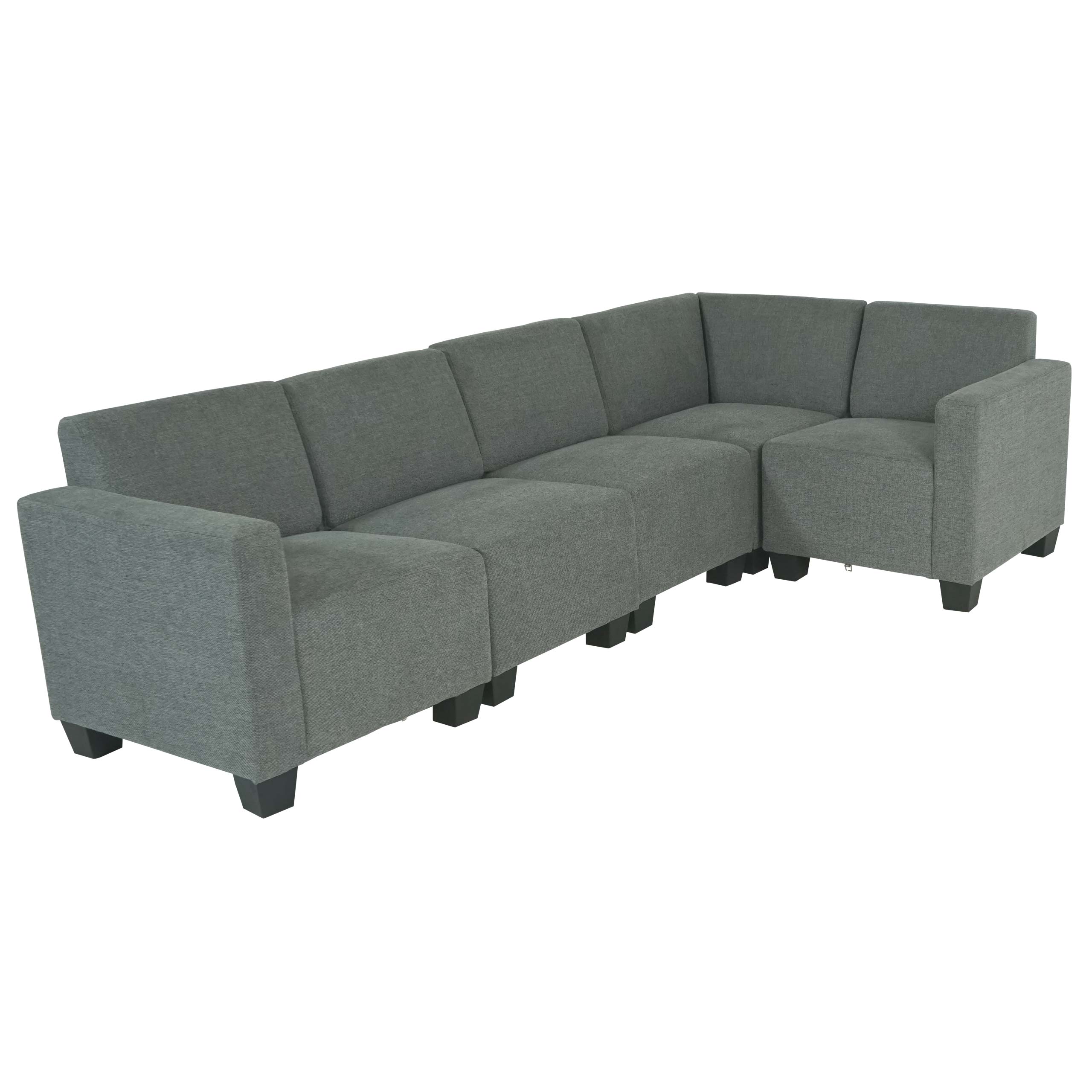 Modular Sofa-System Couch-Garnitur Moncalieri 5, Stoff/Textil ~ grau