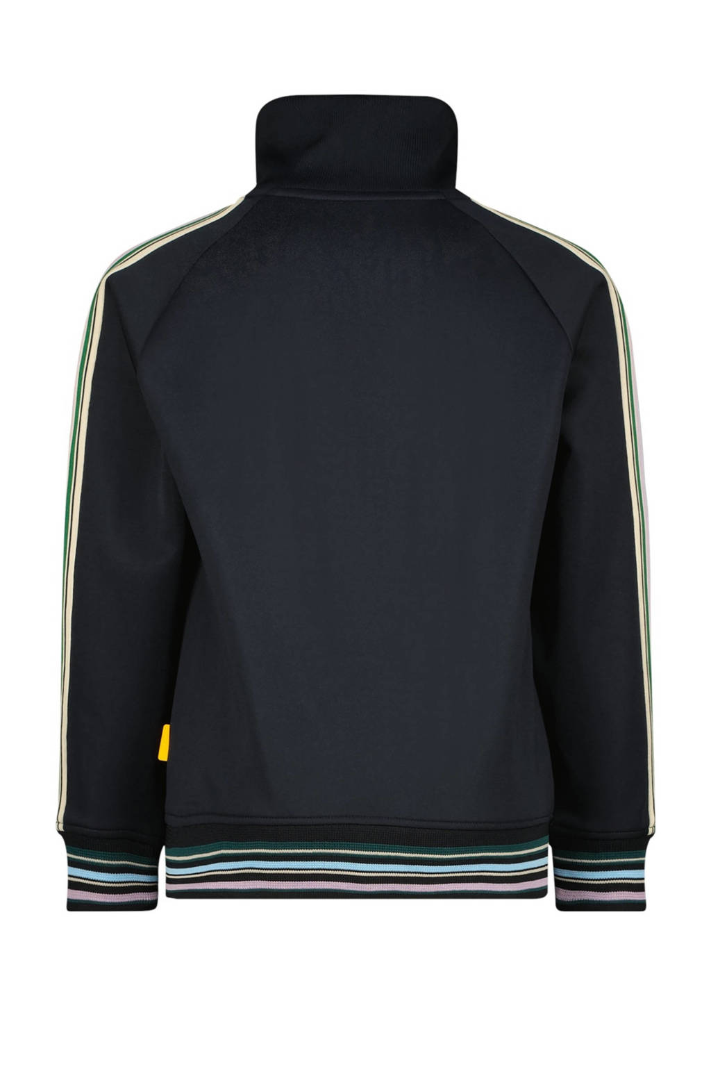 Vingino sweatvest Owin met contrastbies donkerblauw/geel
