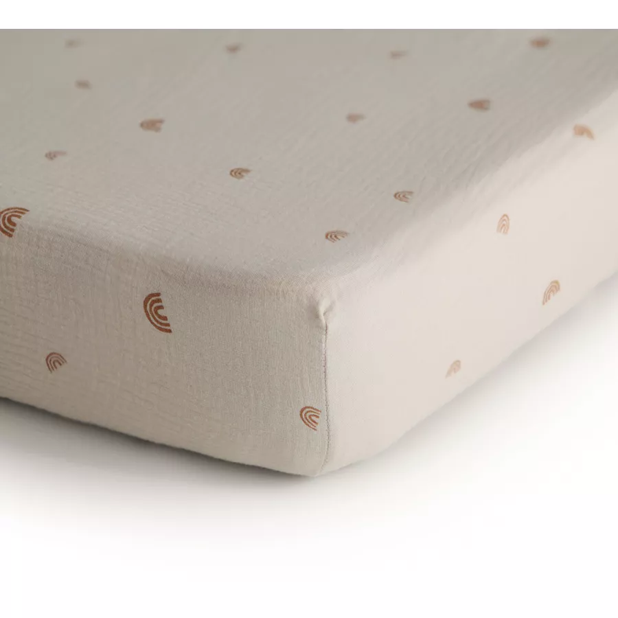 mushie Spannbetttuch Rainbow 60 x 120 cm