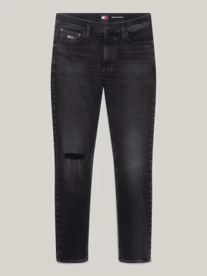 Calça jeans preta skinny desgastada Simon