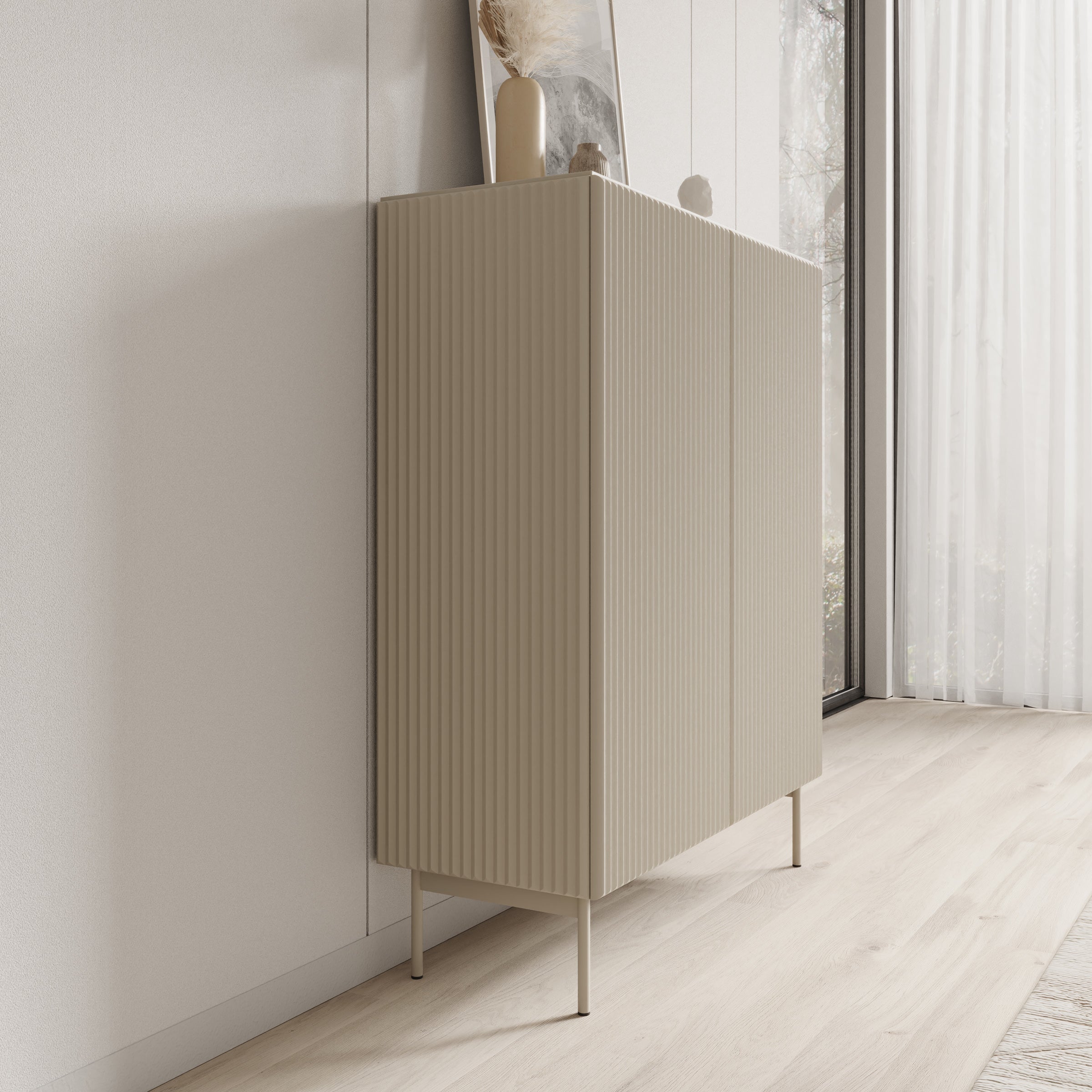 Meubella - Marajo - Dressoir - Beige - 99 cm