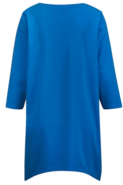 Longshirt, Pailletten-Schriftzug, Zipfelsaum