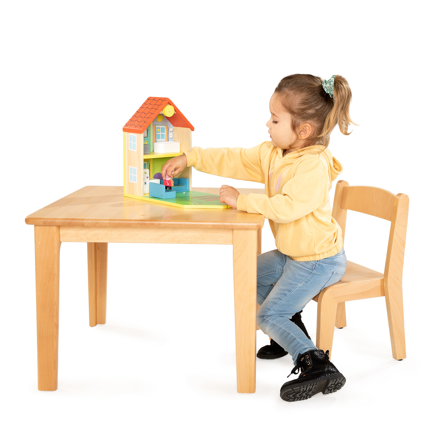 Houten Poppenhuis Peppa Pig met Accessoires