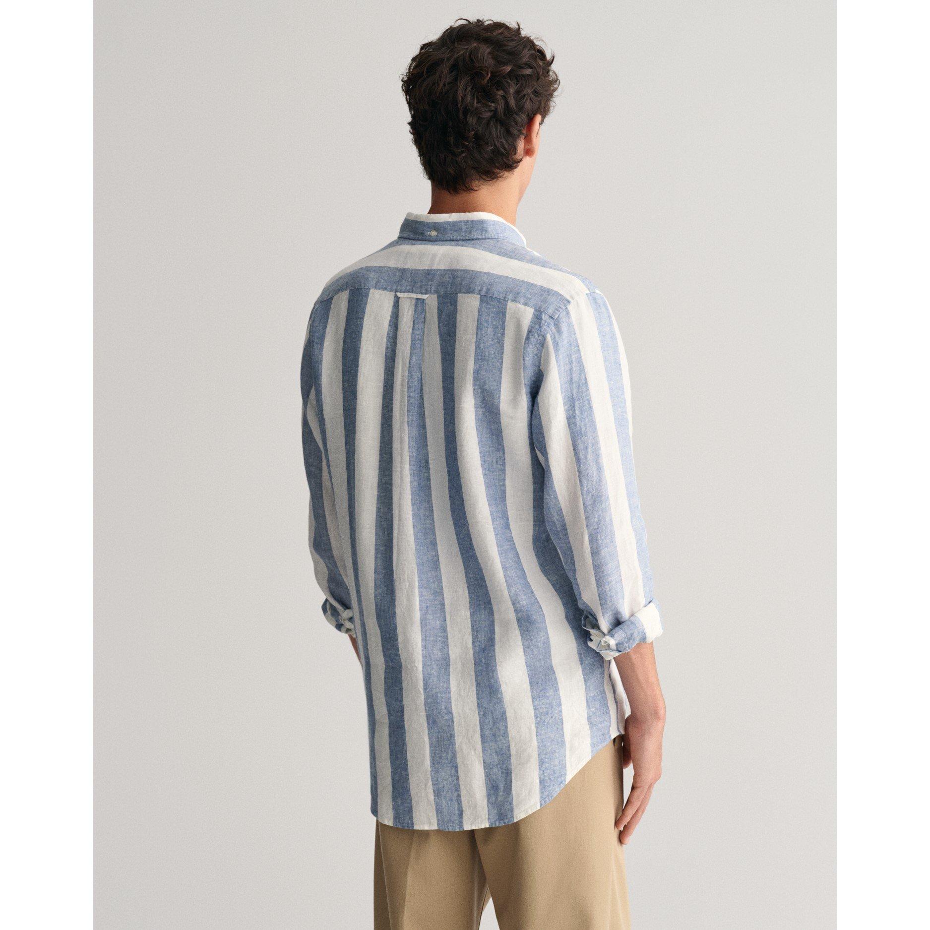 Gant REG BOLD STRIPE LINEN SHIRT SALTY S