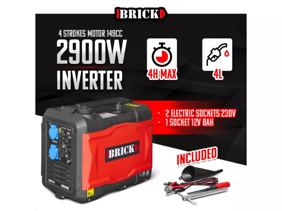 Groupe électrogène inverter silencieux max 2900W - 2 prises - Brick