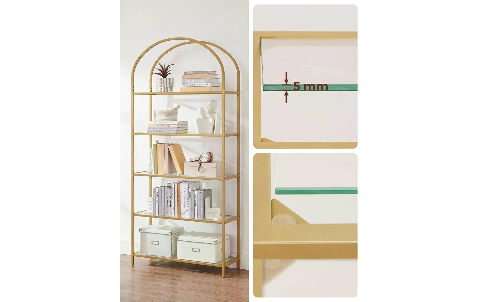 Regal 30.2 x 83 x 1 cm, Gold<br>Standregal