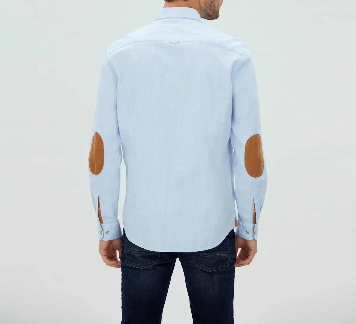 Chemise casual bleu ciel en coton lavé 