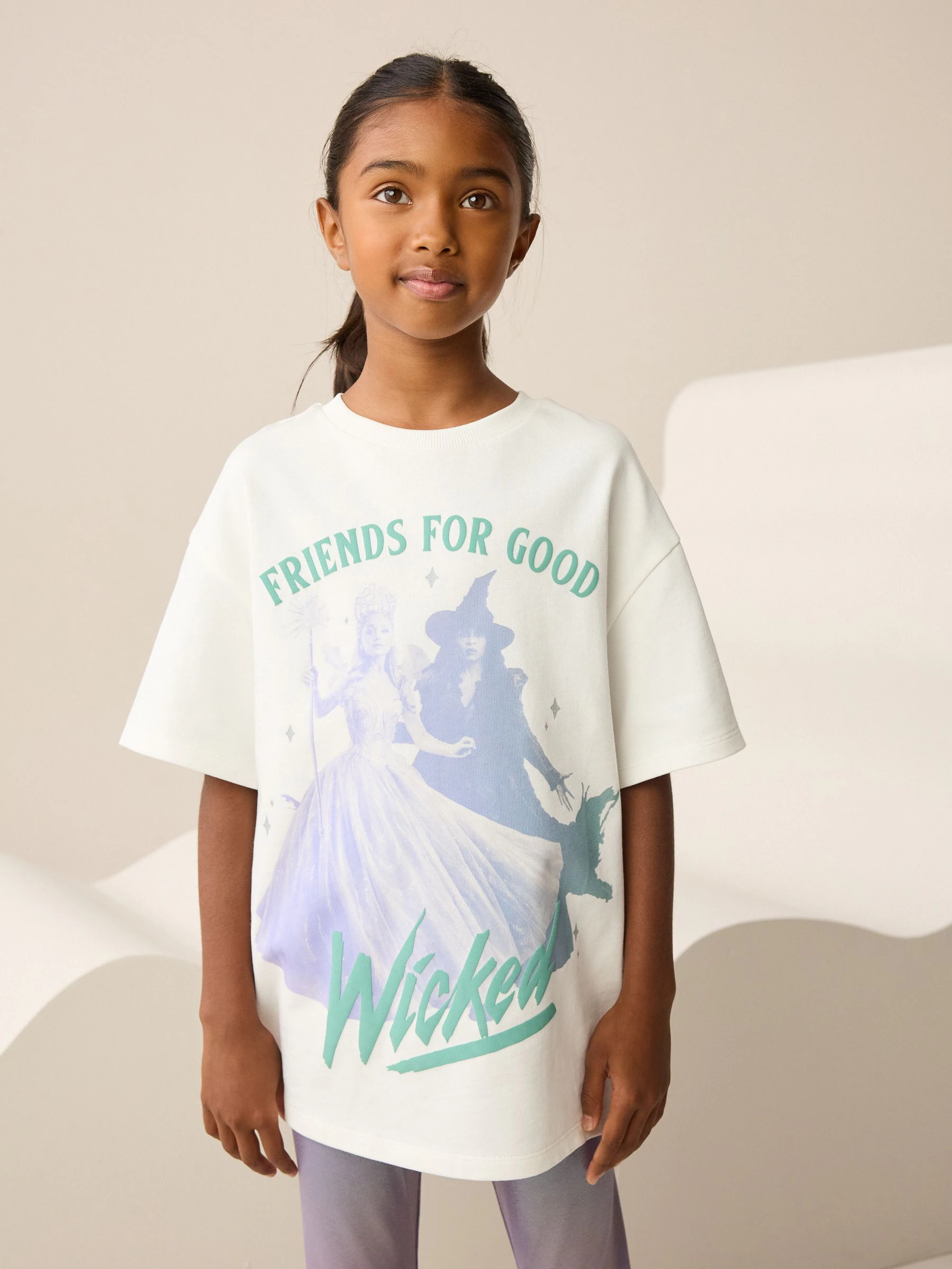Wit - Wicked oversized T-shirt met print (3-16jr)