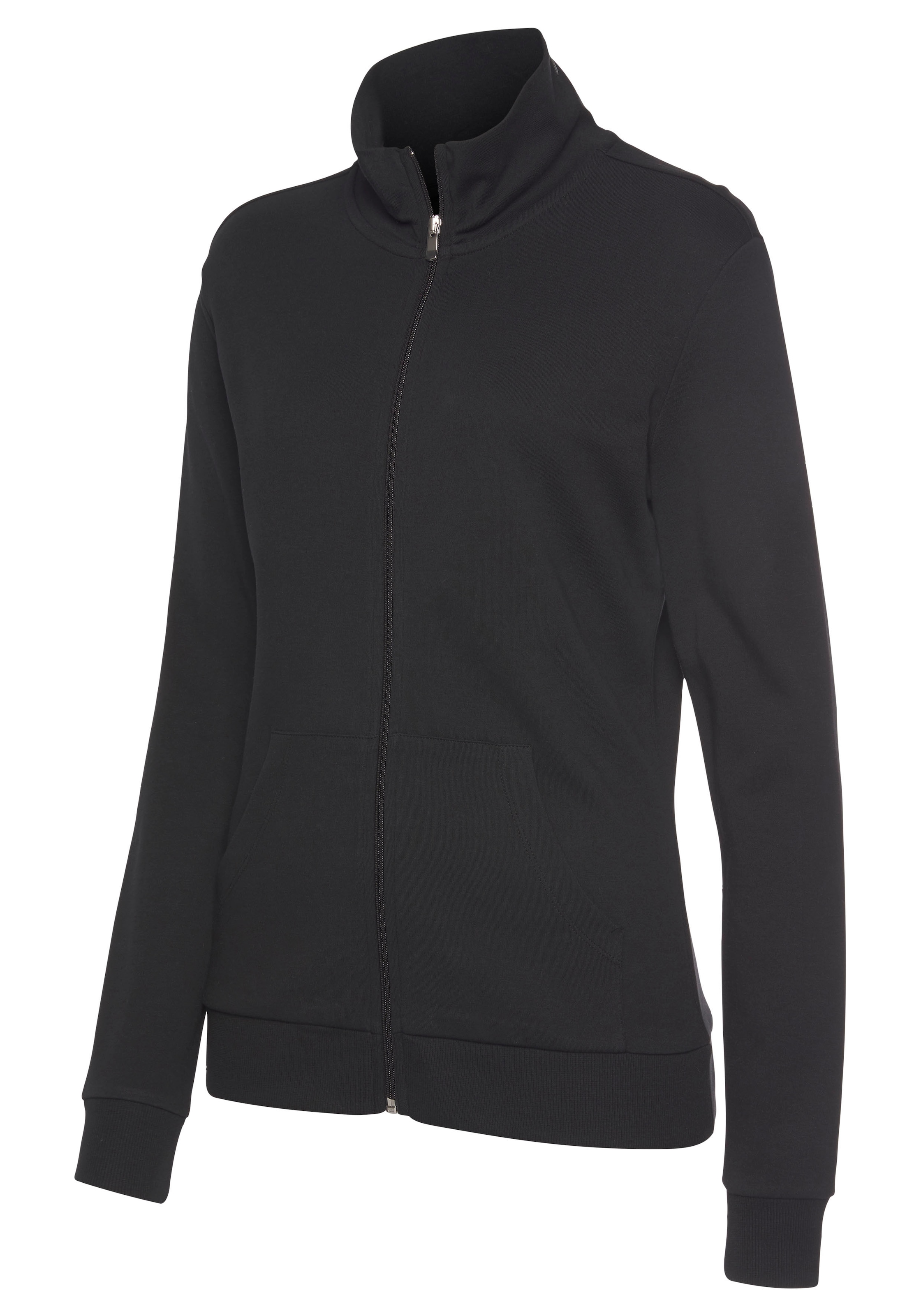 Bench. Loungewear Sweatjacke , mit glänzender Logostickerei am Stehkragen, Loungeanzug