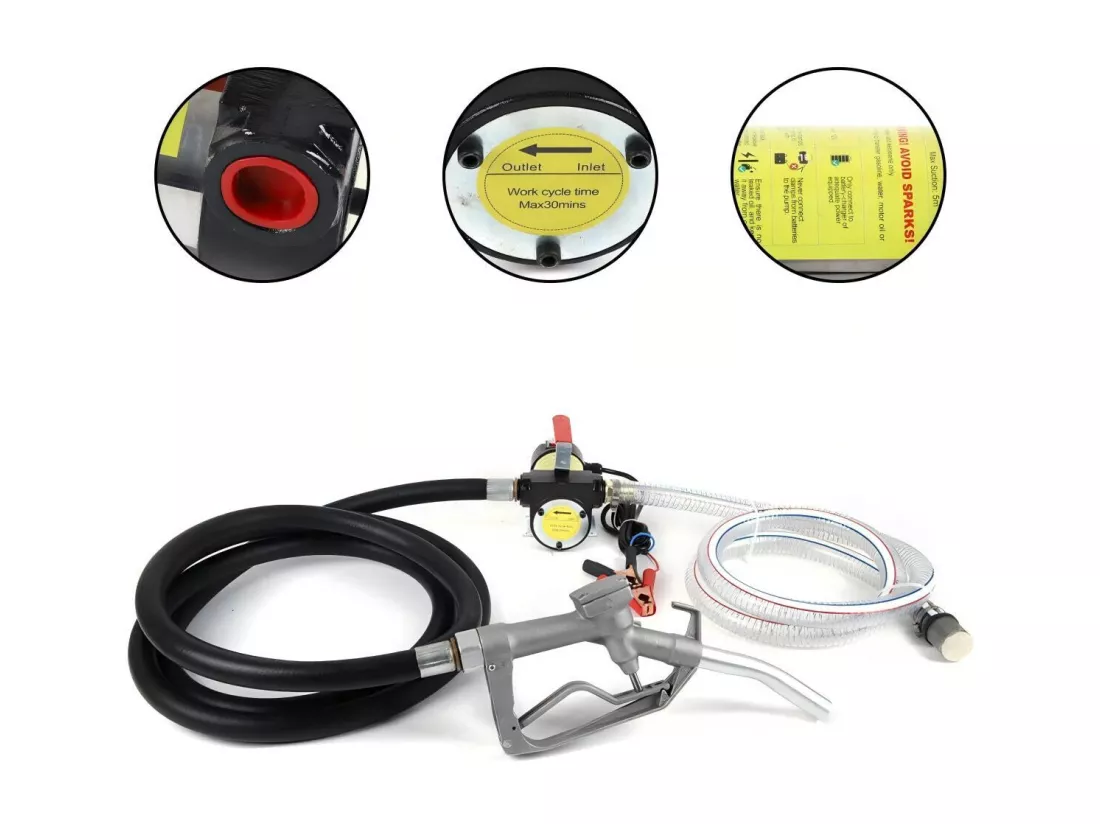 Pompe diesel 12V 175W, Pompe d'aspiration d'huile électrique, Pompe à carburant 45L/Min, Max. distance de levage 10M, aspiration max 5M