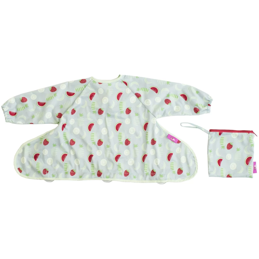 TidyTot Lätzchen Tidy Tot Cover & Catch Langarm Lätzchen Doppelpack FrüchteTanzende Zebras