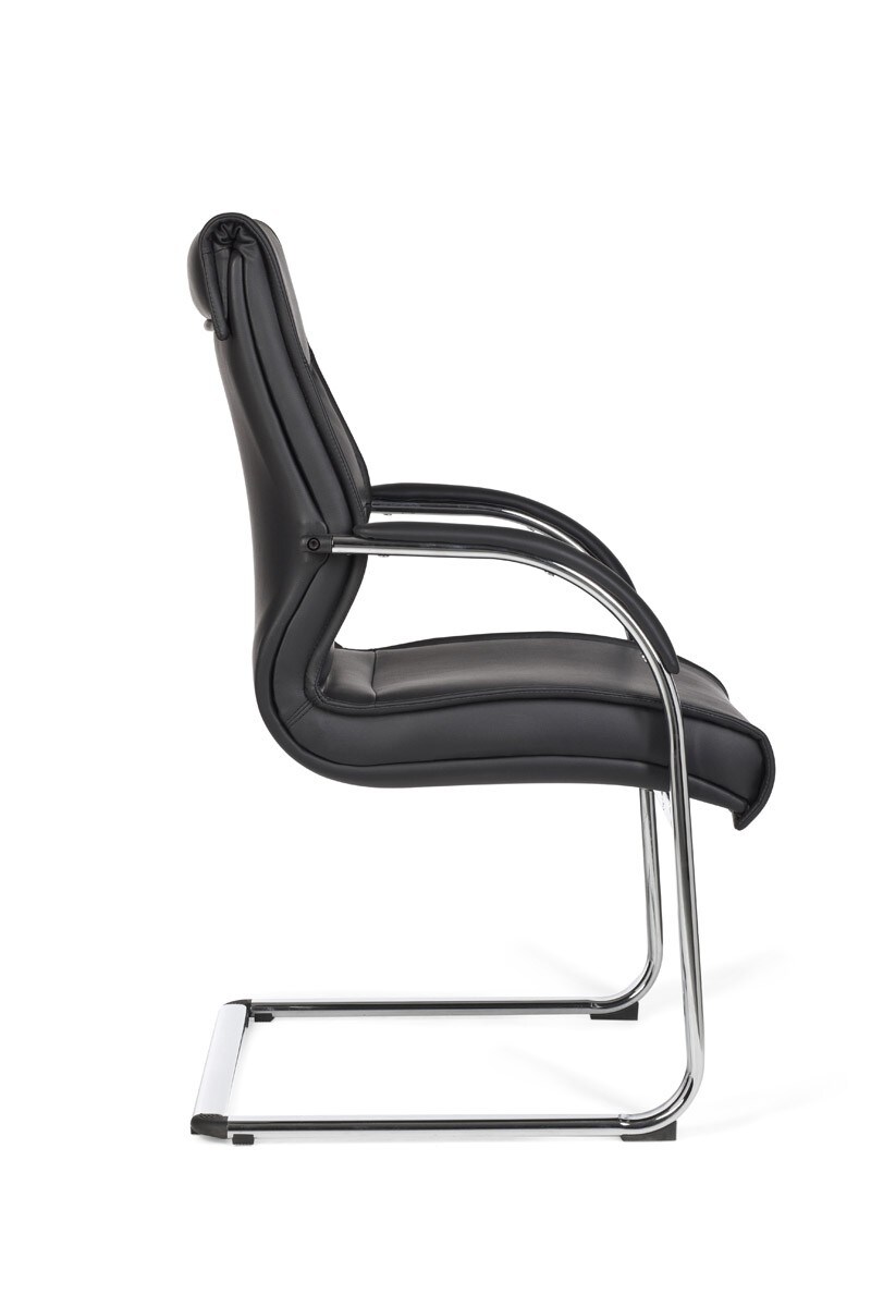 KADIMA DESIGN Freischwinger SANGRO Kunstleder, Chromgestell, Lendenstütze, bis 120 kg, in Caramel/Weiß/Schwarz