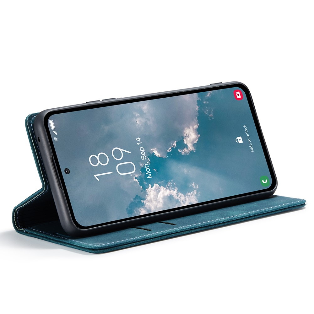 Samsung Galaxy A54 5G Leder Tasche Flip Wallet Etui mit Kartenfächern - Blaugrün